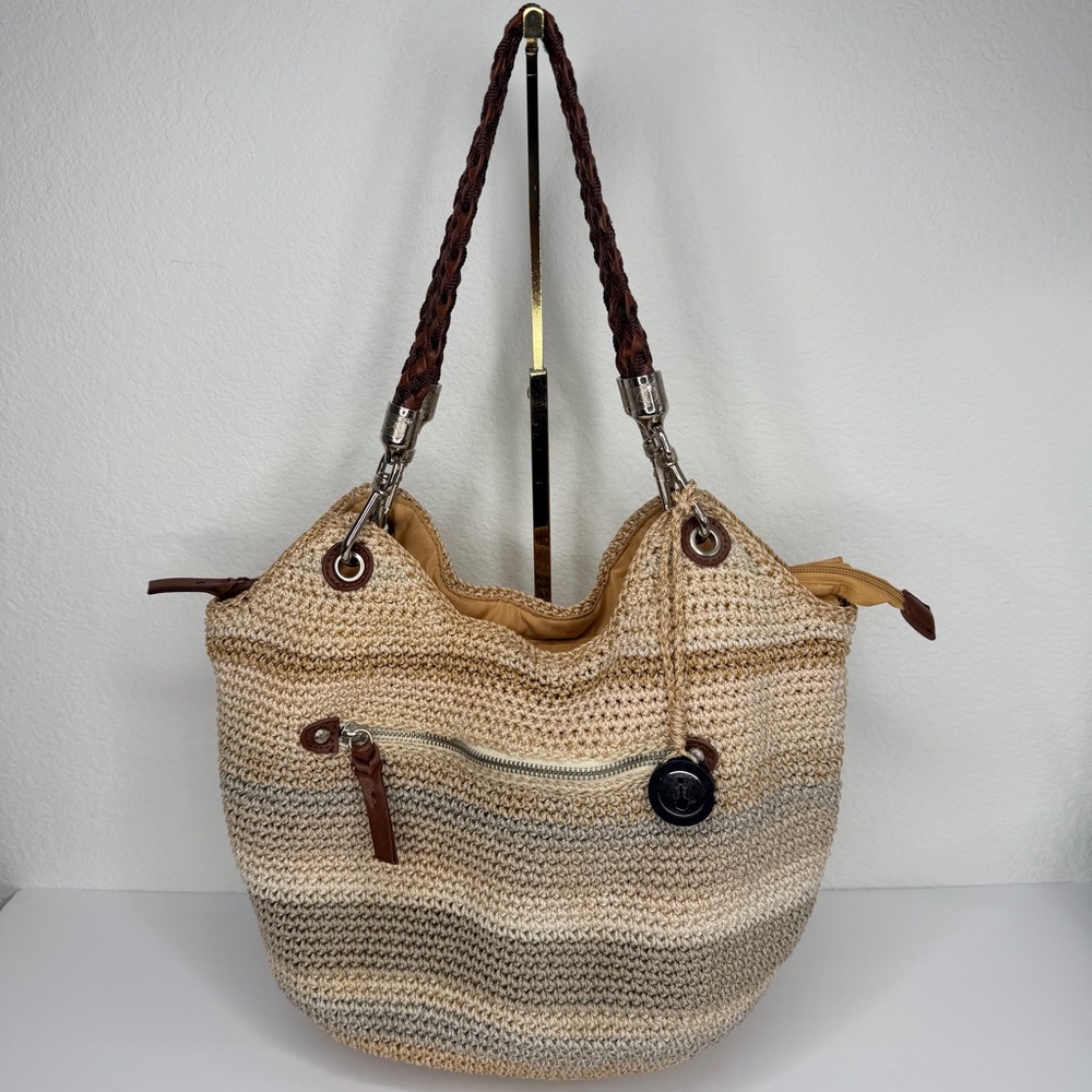 The Sak Tan and Brown Woven Tote Bag